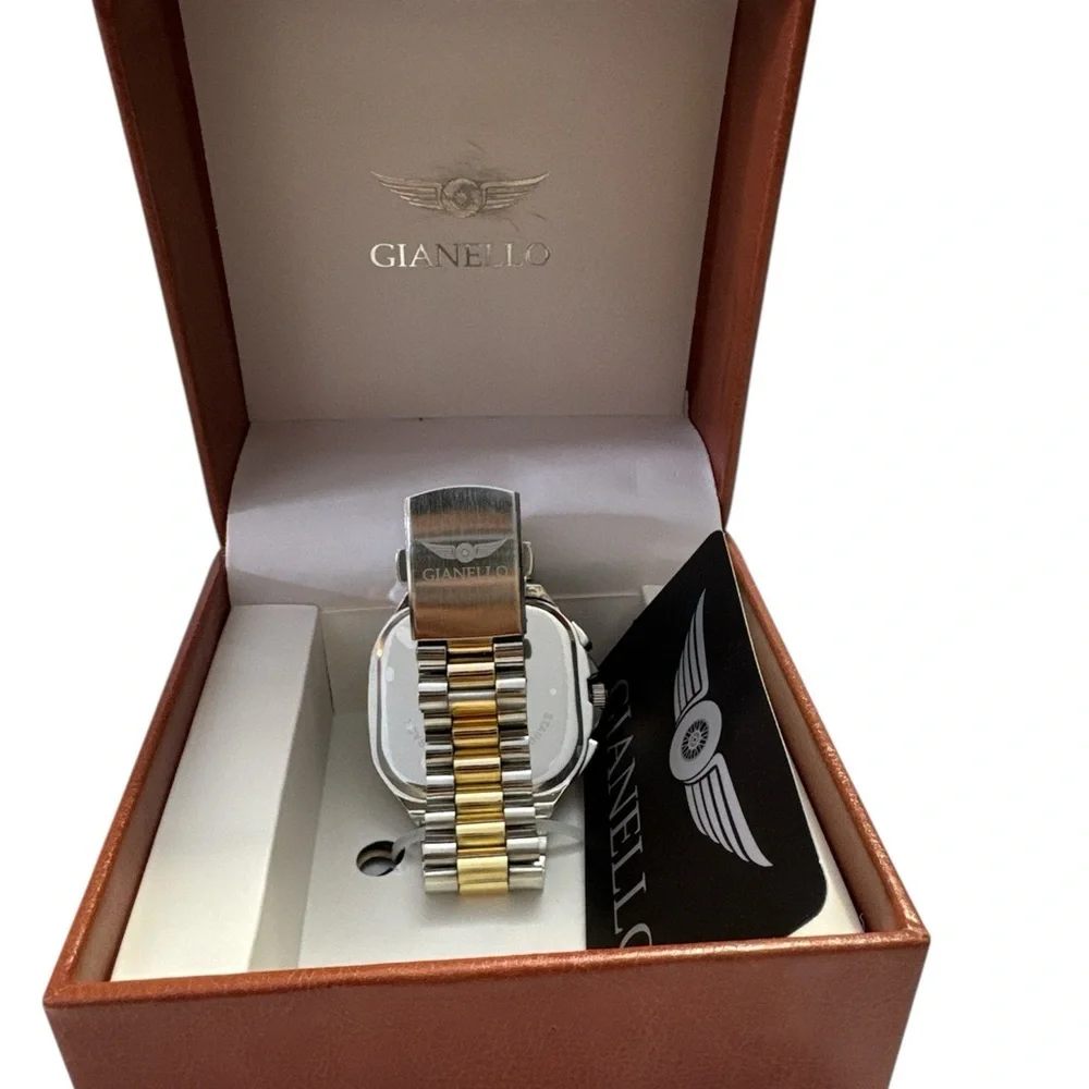 Gianello Square Fusion 42 Chrono Two tone Men Stainless Steel Watch